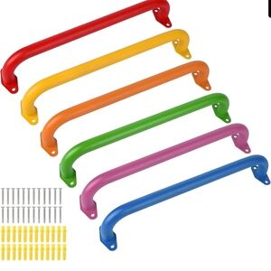 17" Metal Monkey Bars 6 Pack Heavy Duty Playground Grab Handles Multi-Color